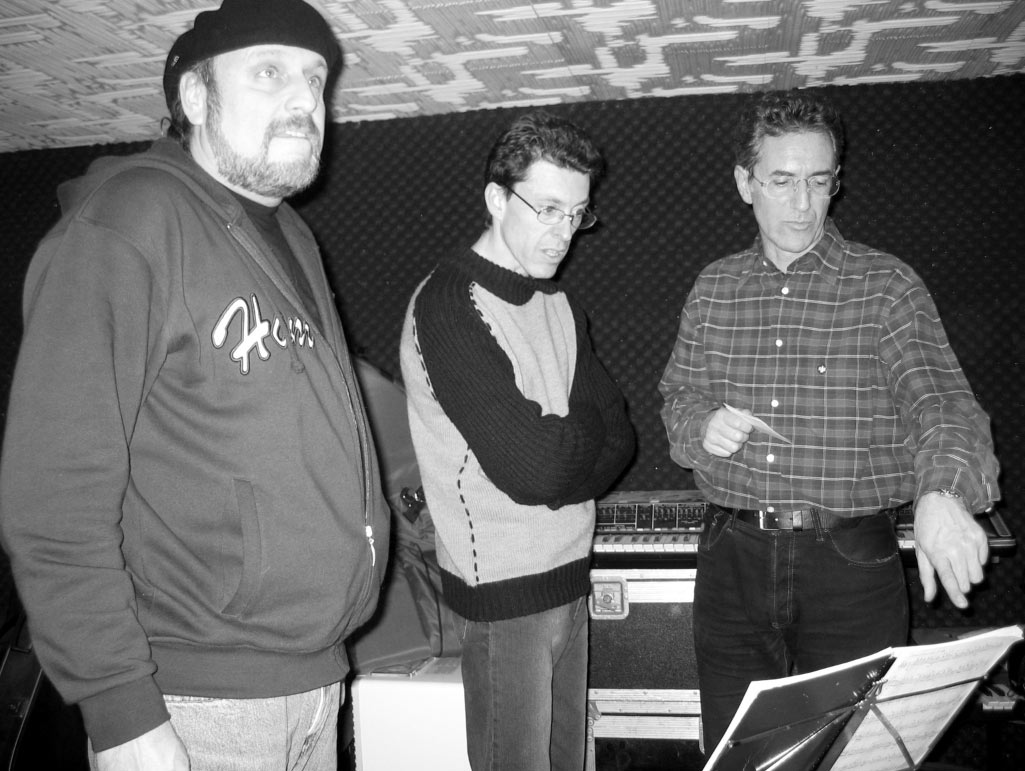 In studio durante la registrazione di TRIBUTE TO PARKER con Bowler, Ghetti e Rossi