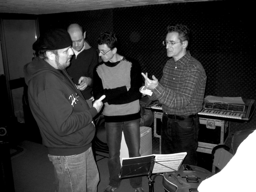 In studio durante la registrazione di TRIBUTE TO PARKER con Bowler, Ghetti e Rossi